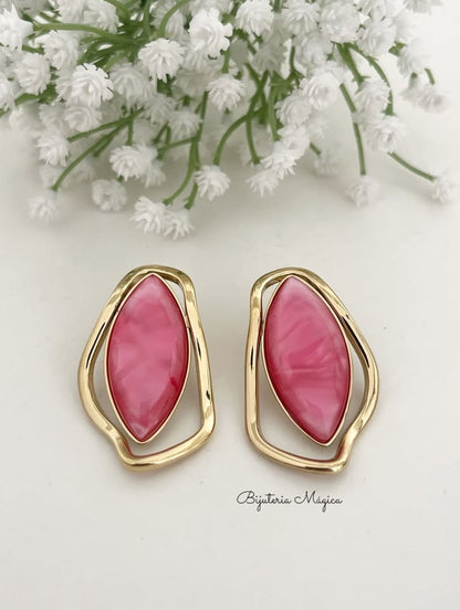 Brincos Elegance Madrepérola Rosa