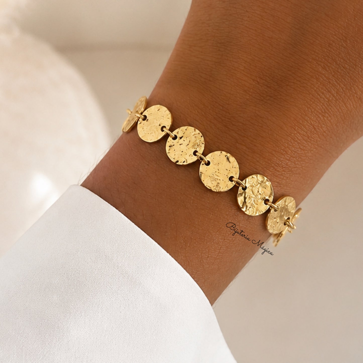 Pulseira Discos Dourados