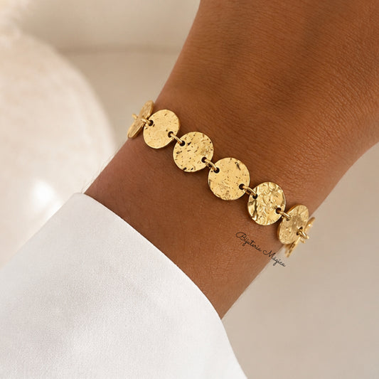 Pulseira Discos Dourados