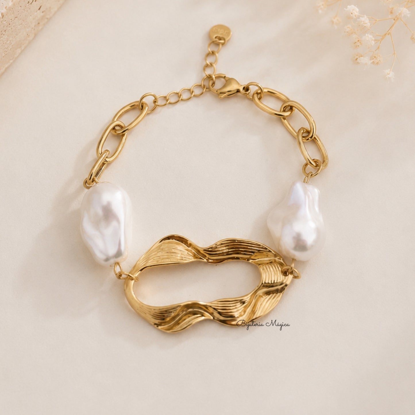 Pulseira Pérola Dourada