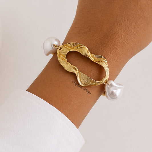 Pulseira Pérola Dourada