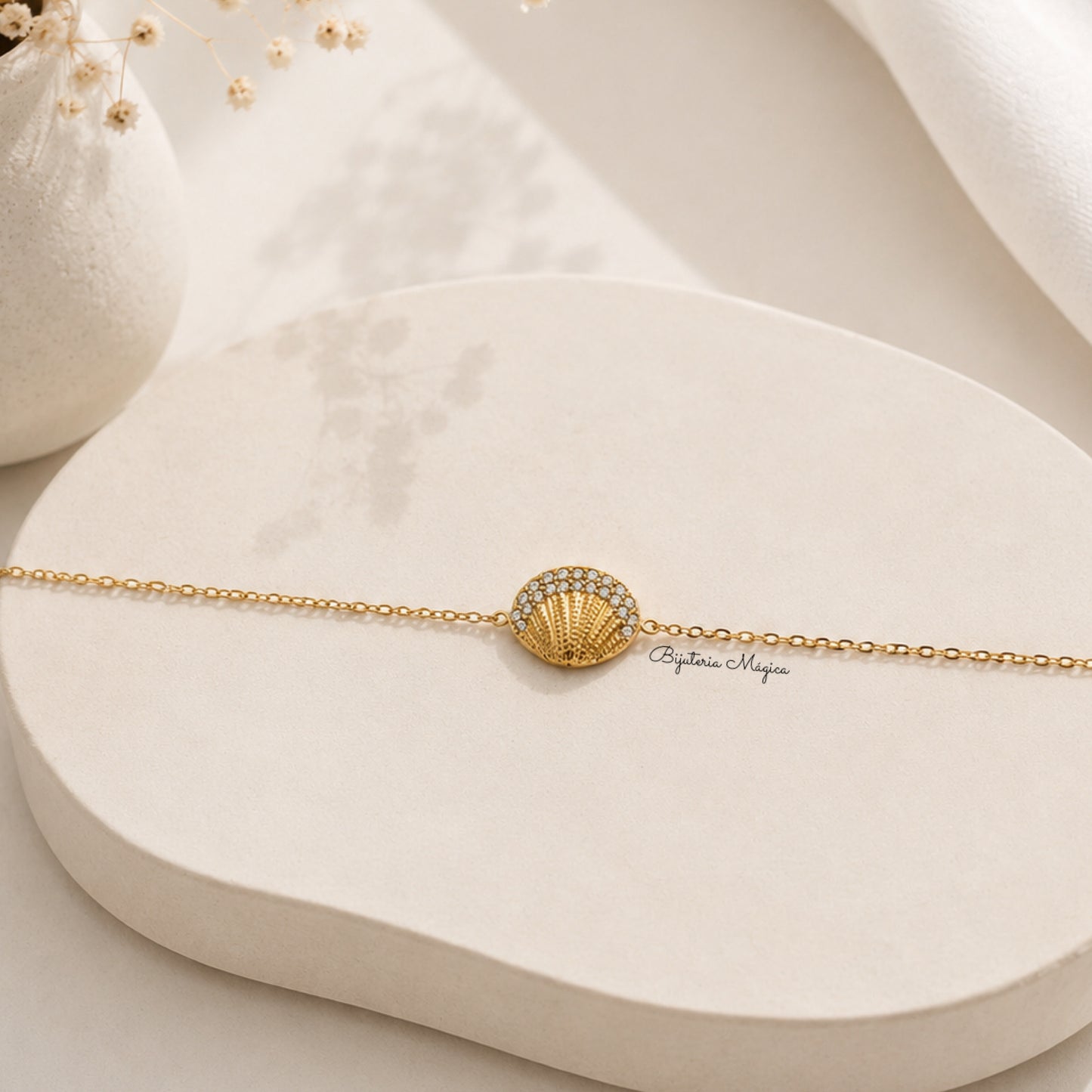 Pulseira Concha Dourada