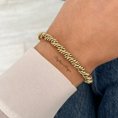 Pulseira Elegance Malha Dourada em Aço Inoxidável