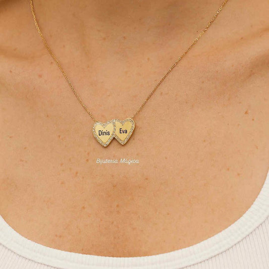 Colar Dois Corações Personalizados