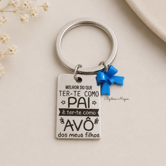 Porta-Chaves em Aço Inoxidável – Medalha com Mensagem