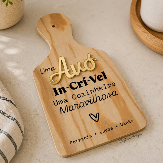 Tábua de Madeira Personalizada – Avó