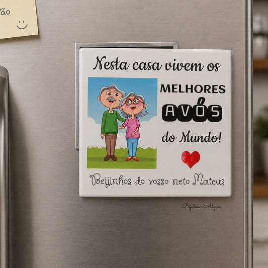 Íman Personalizado Quadrado 7 × 7 cm