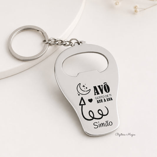 Porta-Chaves Saca-Caricas Personalizado em Aço Inoxidável