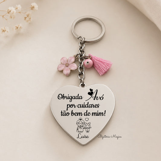 Porta-Chaves em Aço com Coração Personalizado