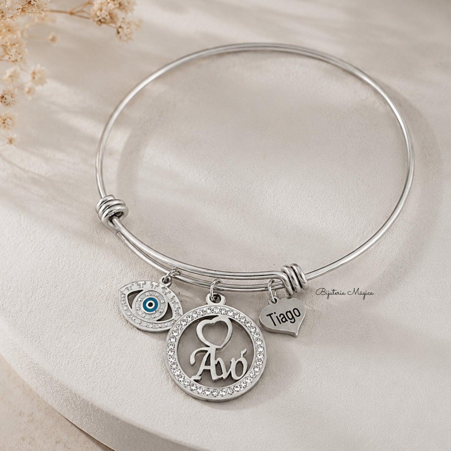 Pulseira Escrava Personalizada “Avó” em Aço Inoxidável
