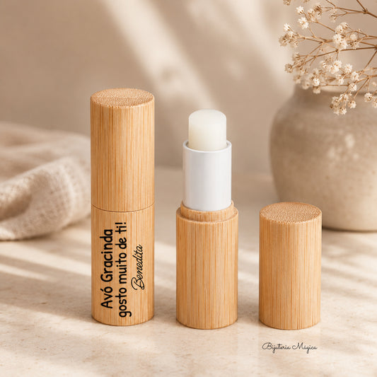 Bálsamo Labial Personalizado em Bambu – Baunilha