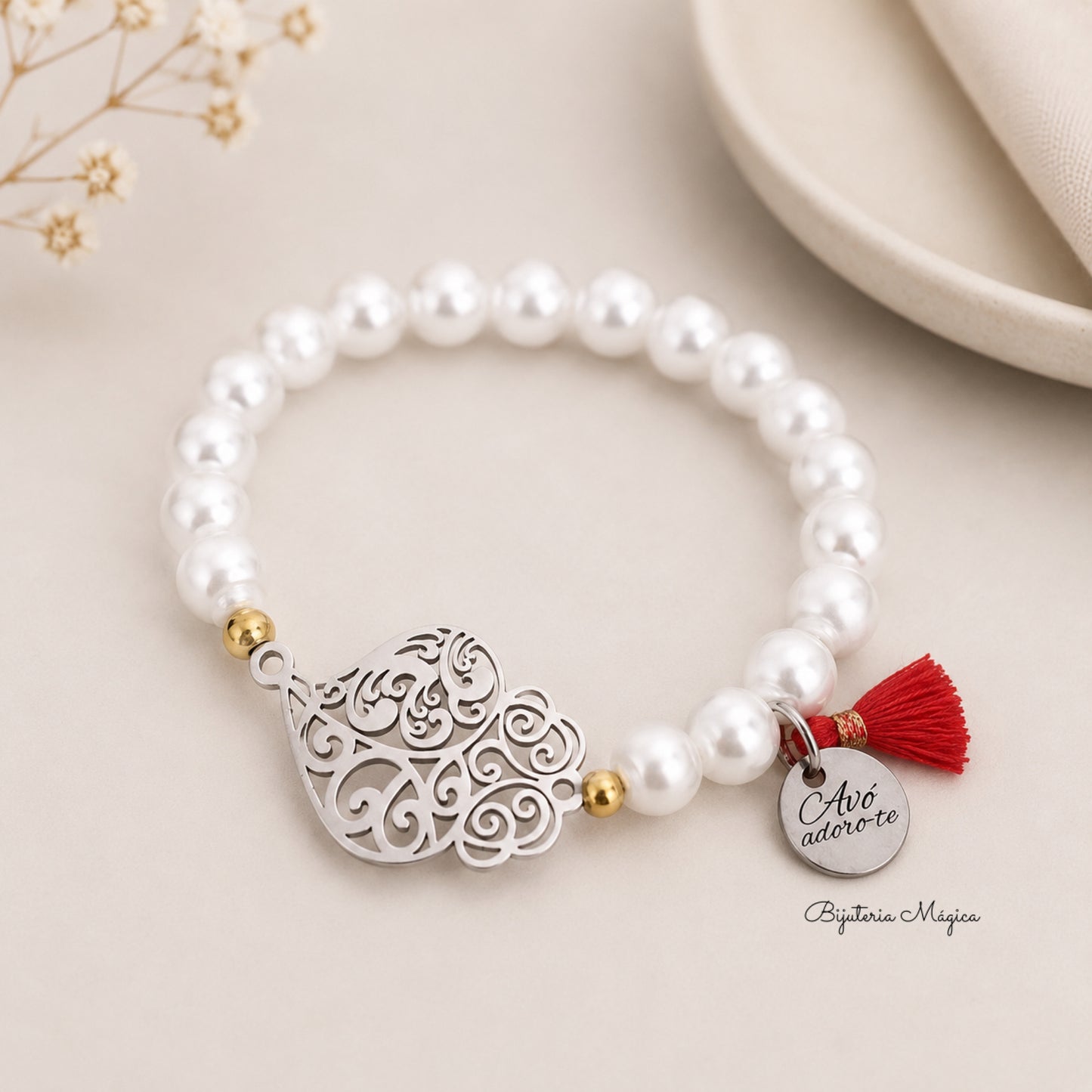 Pulseira Elástica Coração de Viana Personalizada