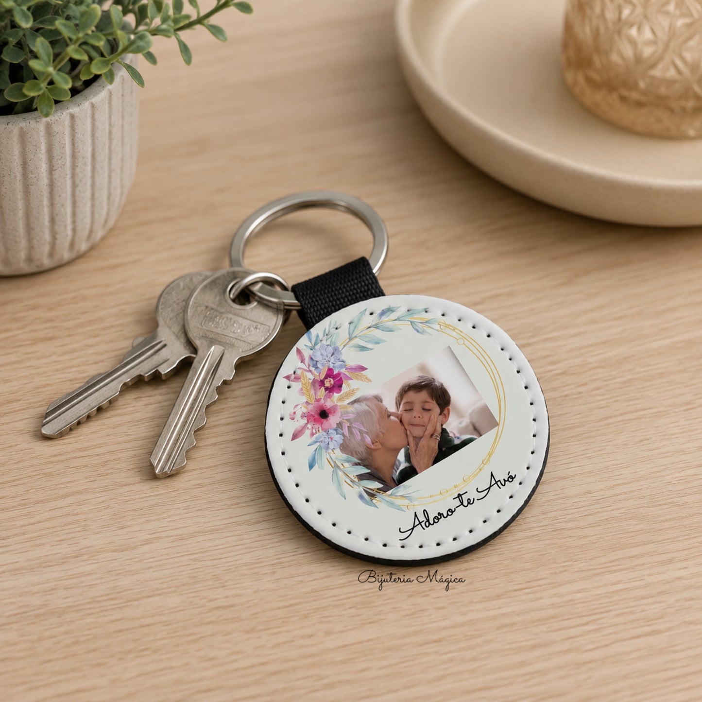 Porta-Chaves Redondo Personalizado com Fotografia