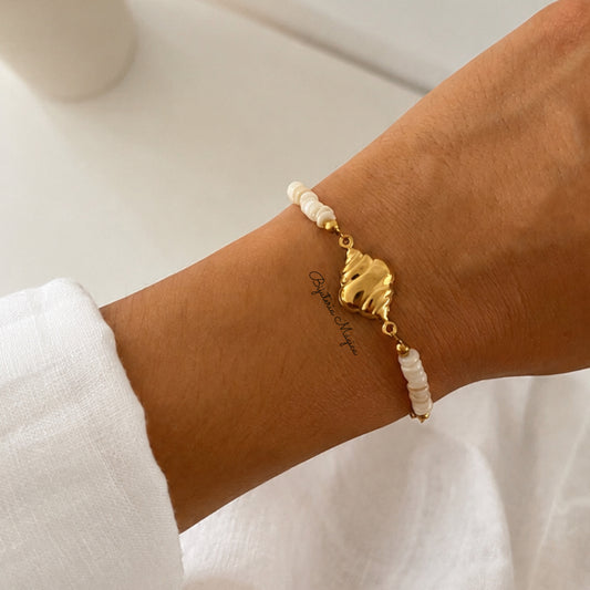 Pulseira Concha de Verão em Aço Inoxidável