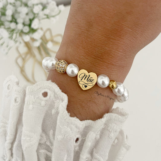 Pulseira Pérolas Mãe Dourada