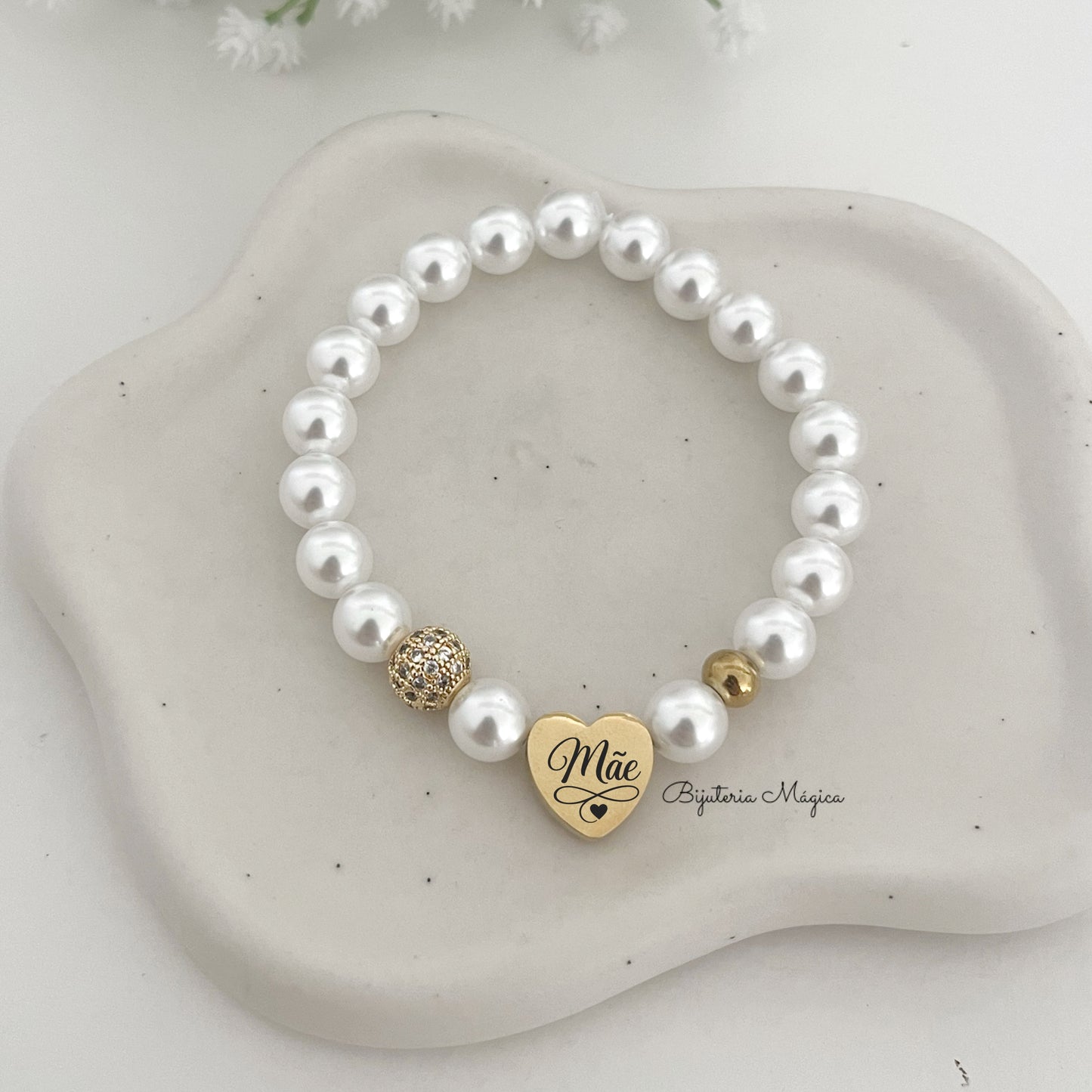 Pulseira Pérolas Mãe Dourada