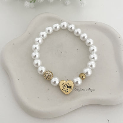 Pulseira Pérolas Mãe Dourada