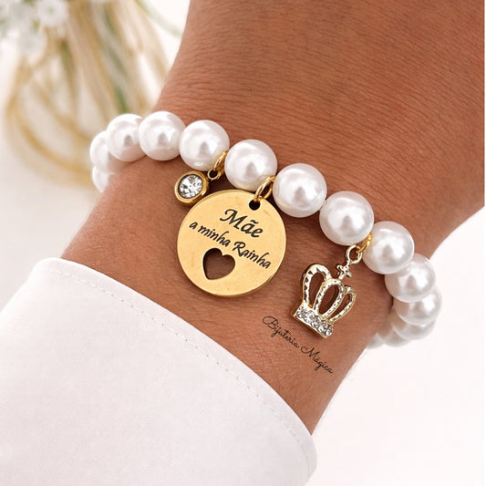 Pulseira Pérolas Rainha do Meu Coração