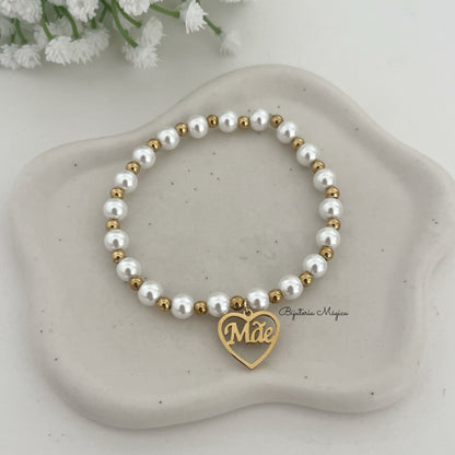 Pulseira Pérolas Mãe Amor Delicado