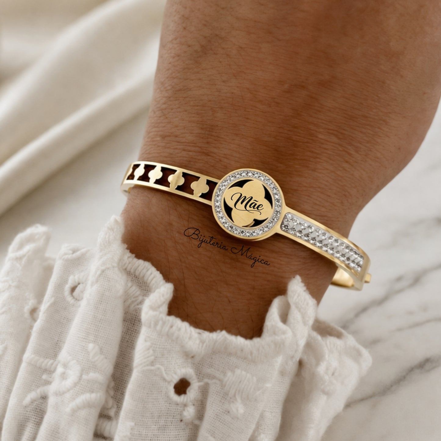 Pulseira Rígida Mãe Brilho Eterno