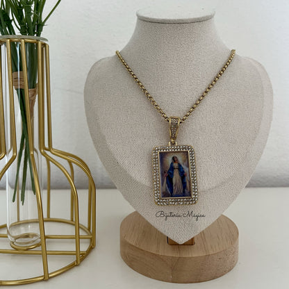 Colar Imaculada Conceição Brilho Dourado