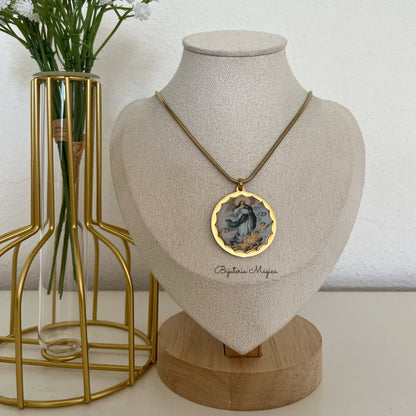 Colar Imaculada Conceição Dourado