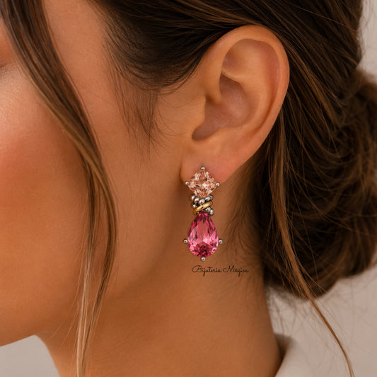 Brincos Gotas Rosa