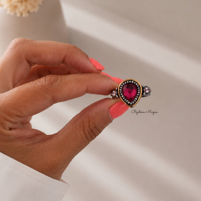Anel Gota Rubi Vintage