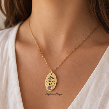 Colar Mãe Amor Infinito Personalizado