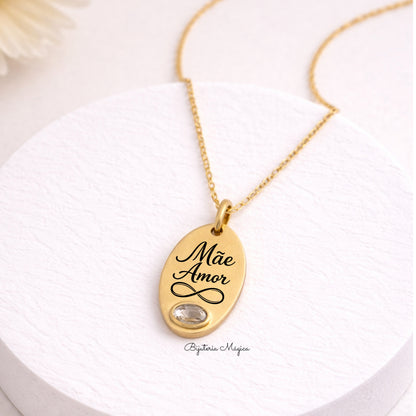 Colar Mãe Amor Infinito Personalizado