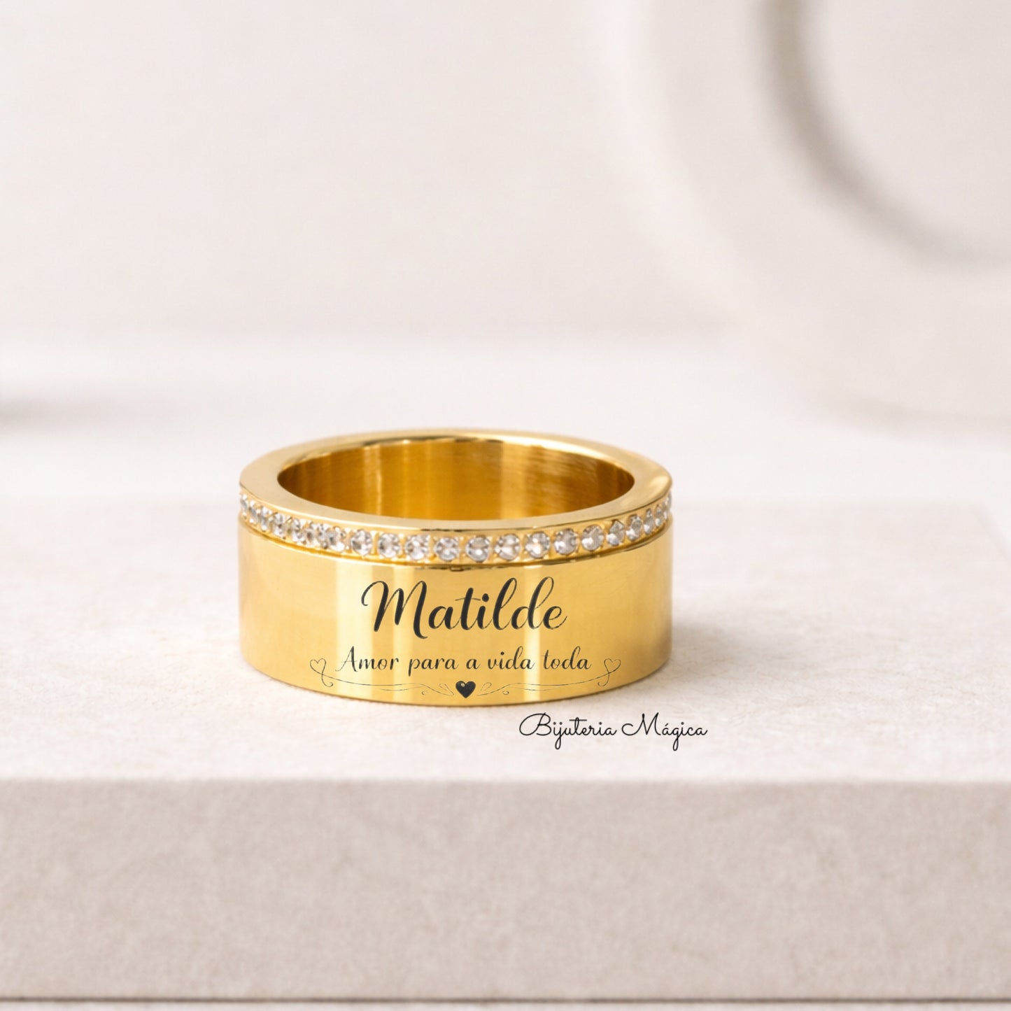 Anel Personalizado com Brilhantes – Amor para a Vida Toda