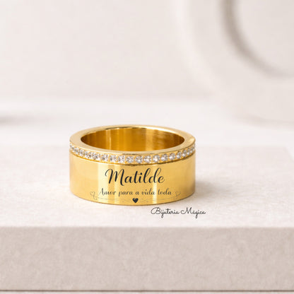 Anel Personalizado com Brilhantes – Amor para a Vida Toda