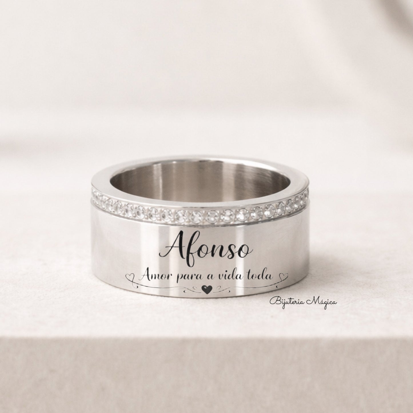 Anel Personalizado com Brilhantes – Amor para a Vida Toda