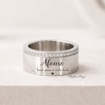 Anel Personalizado com Brilhantes – Amor para a Vida Toda