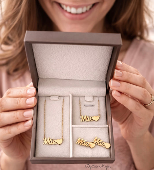 Conjunto “Mãe” em Aço Dourado