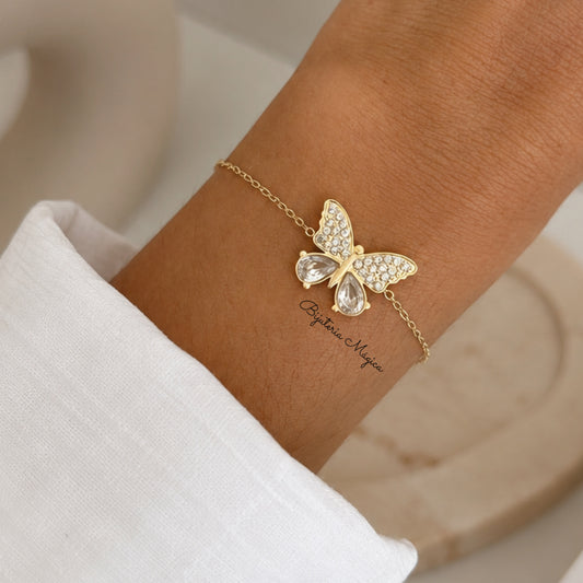 Pulseira Borboleta Brilho