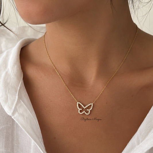 Colar Borboleta Brilho