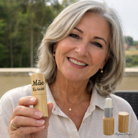 Bálsamo Labial Personalizado em Bambu