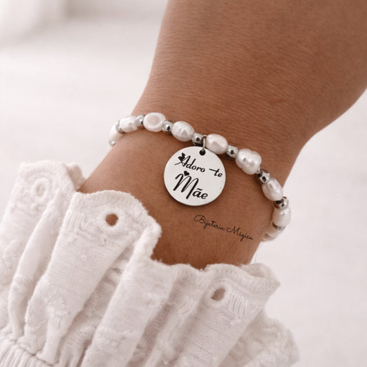 Pulseira Pérolas “Adoro-te Mãe”