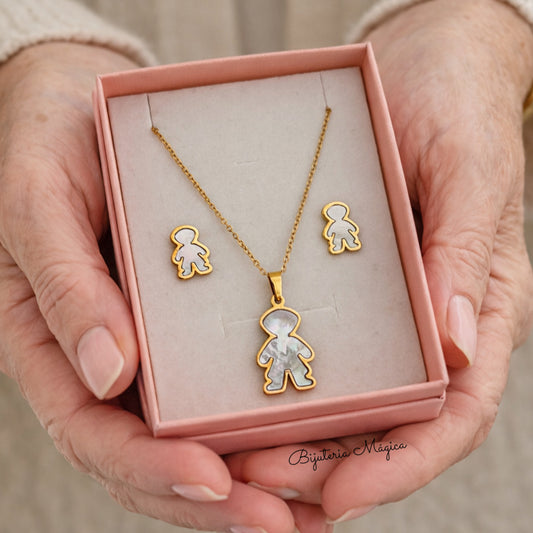 Conjunto Menino Madrepérola Dourado