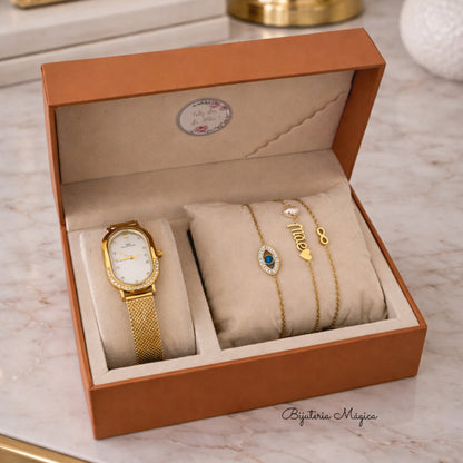 Conjunto Especial Mãe – Relógio e 3 Pulseiras
