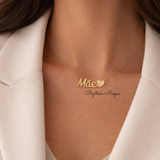 Colar Mãe Dourado Minimalista