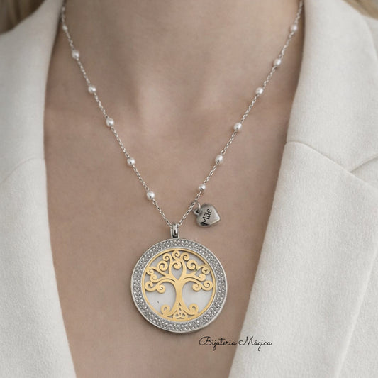 Colar Árvore da Vida com Coração Personalizado