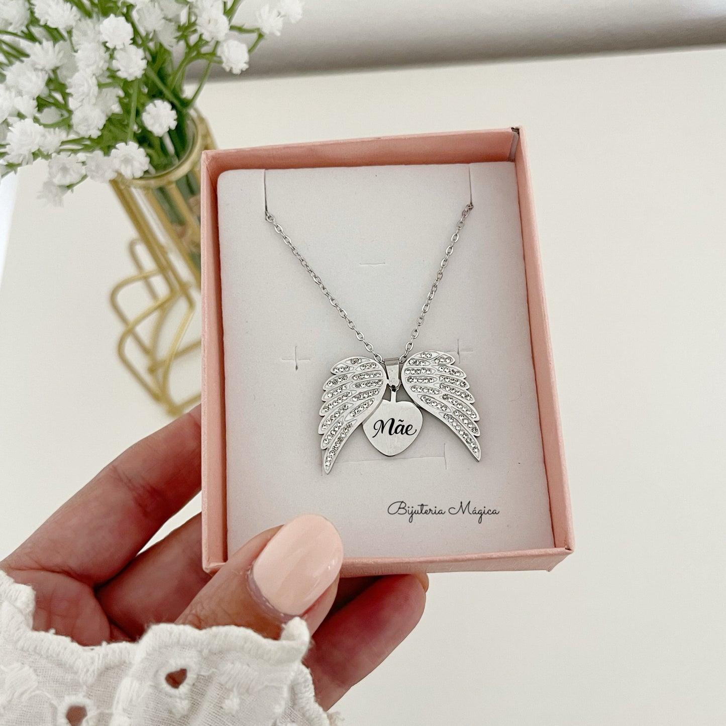 Colar Asas de Anjo Mãe