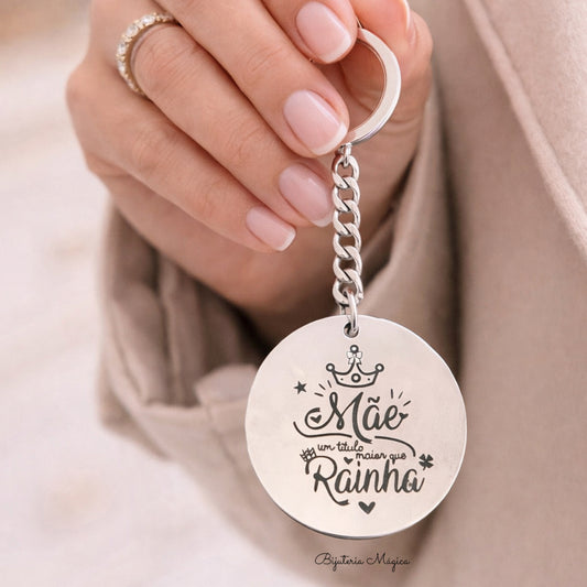 Porta-Chaves Mãe Rainha em Aço