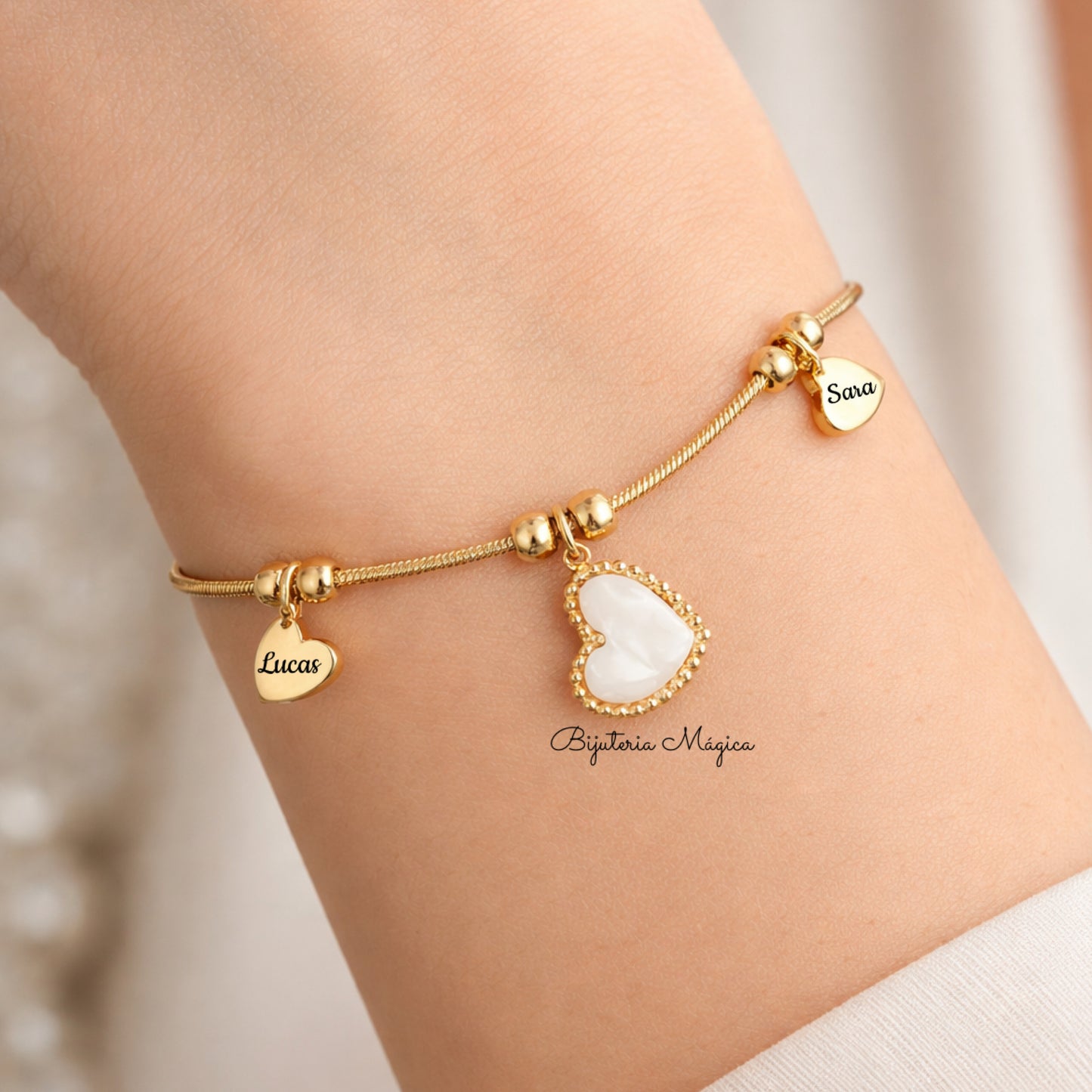 Pulseira Essência de Amor Personalizada em Aço