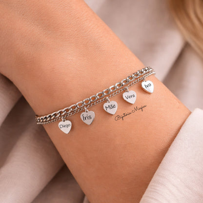 Pulseira Amor de Mãe Personalizada em Aço