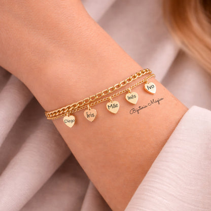 Pulseira Amor de Mãe Personalizada em Aço