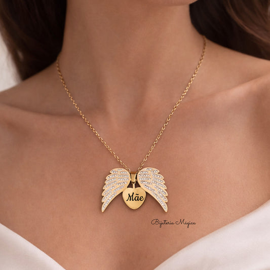 Colar Asas de Amor Mãe
