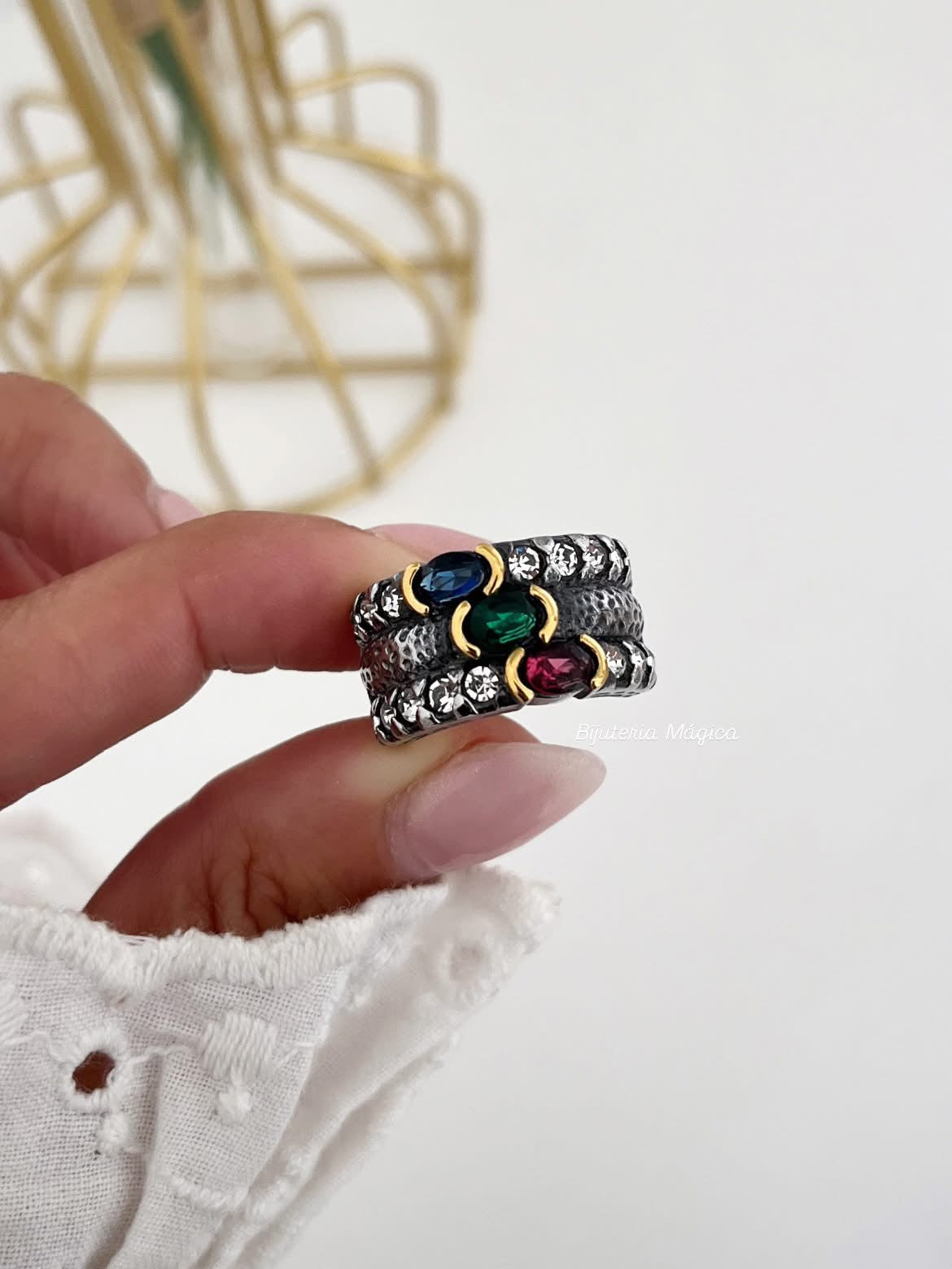 Anel Trio Glamour Multicolor